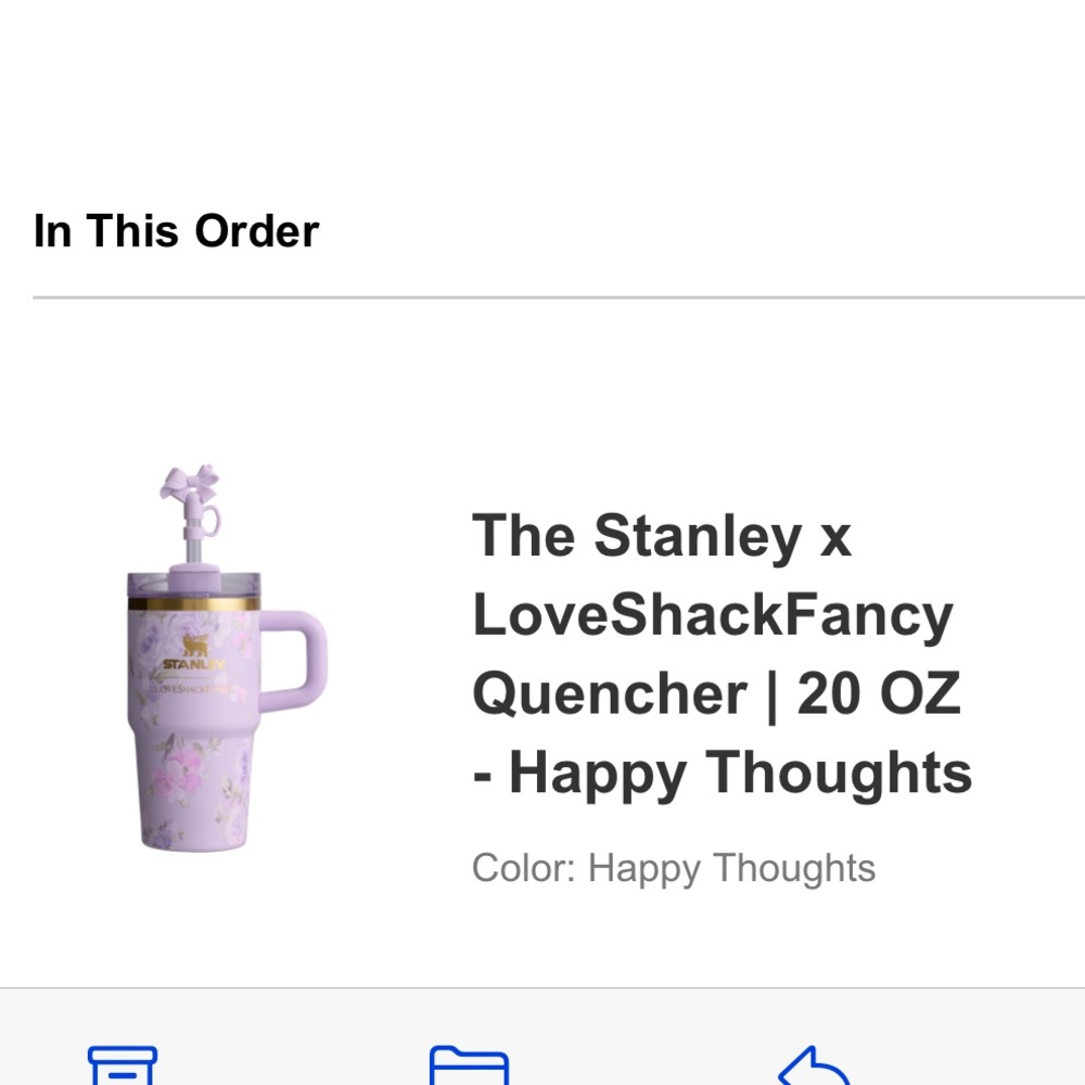 LoveShackFancy x Stanley Purple Happy Thoughts 20oz.Super HTF + Sold Out